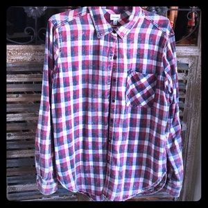 Plaid button down shirt. NWOTS